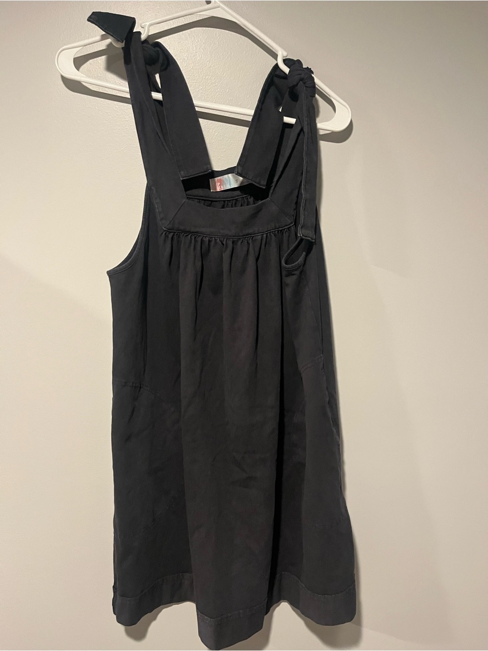 Free People Beach Black Tie-Shoulder Mini Dress